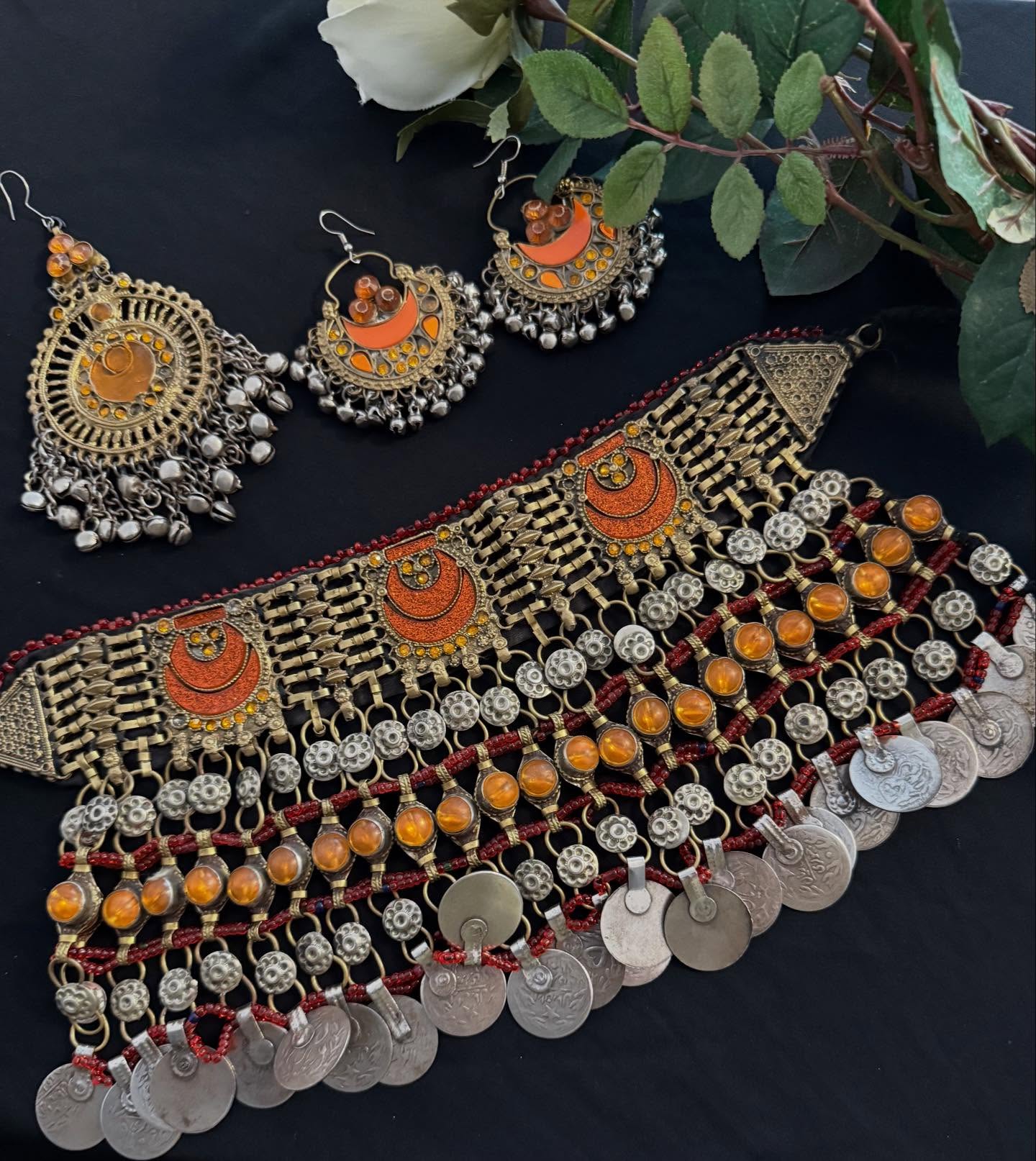 Amber Coin Jewellery Set