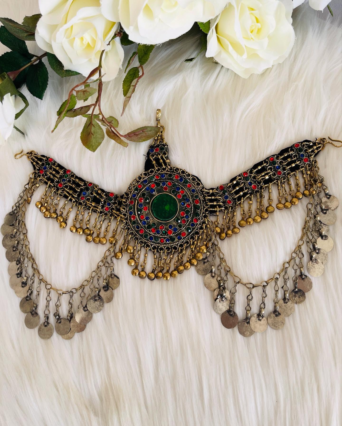 Emerald Coin Choker Set