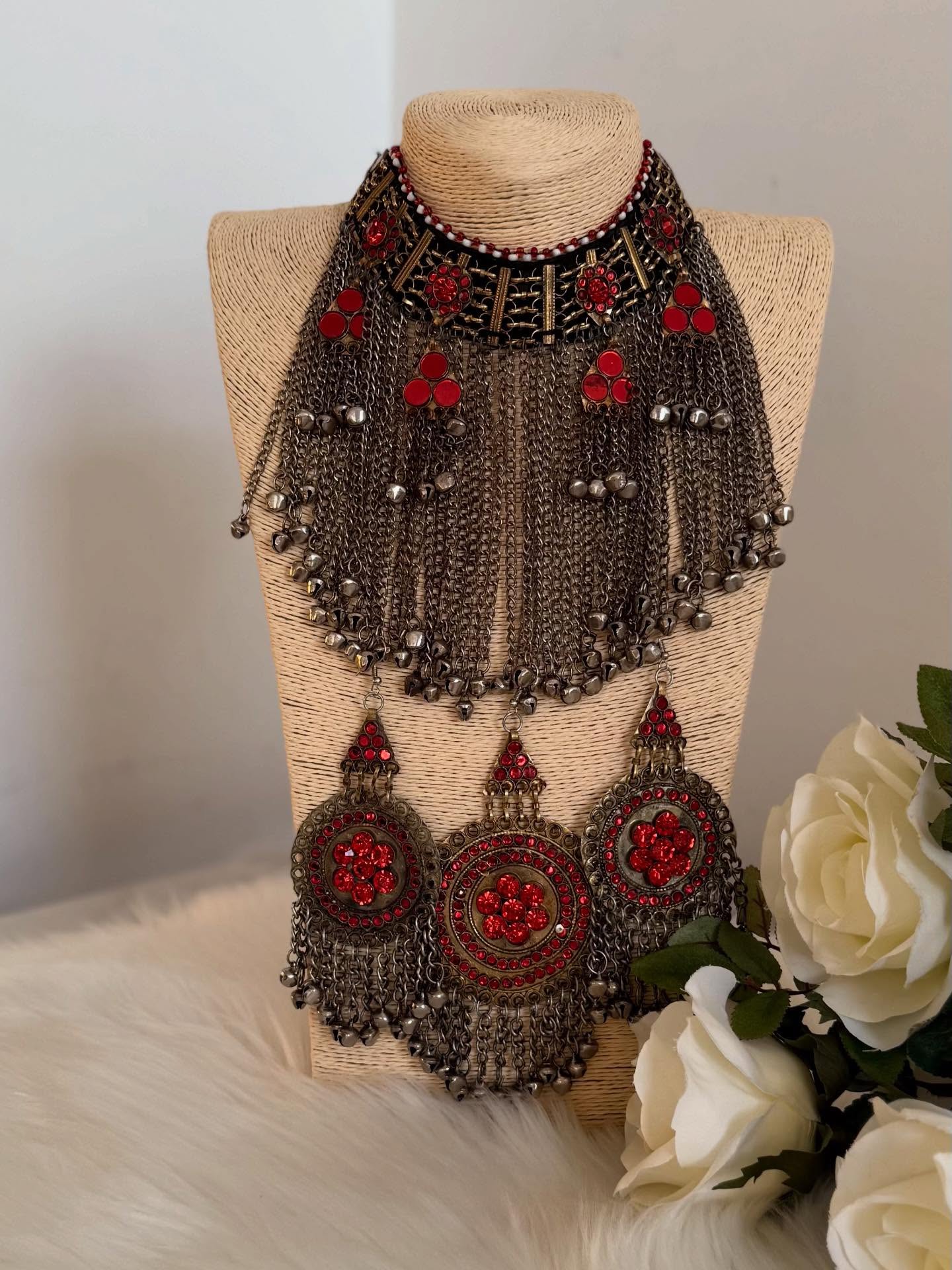 Red Crystal Bridal Jewellery Set